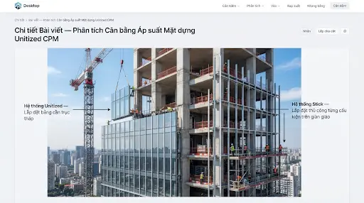 So sánh bài toán kinh tế vòng đời bảo trì giữa hệ mặt dựng Unitized và Semi-Unitized