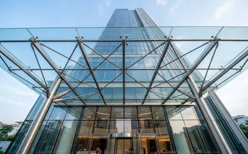 Spider glass canopy at the main lobby